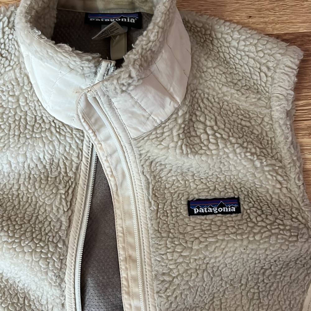 PATAGONIA WOMEN'S RETRO-X VEST SIZE SMALL CREAM FLEECE FULL ZIP WINDPROOF*